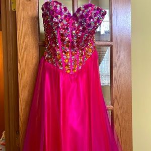 Pink Corset Prom Dress (size 0)